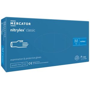 Сини нитрилни ръкавици за еднократна употреба MERCATOR NITRYLEX